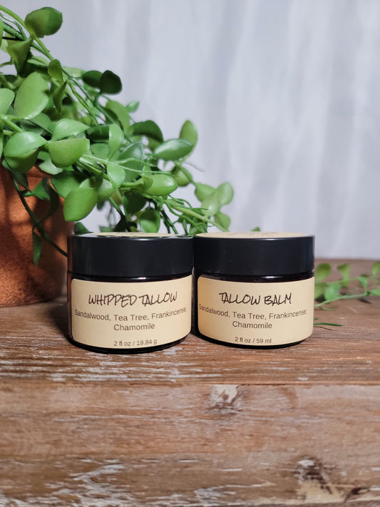 2 oz Tallow - Sandalwood, Tea Tree, Frankincense and Chamomile